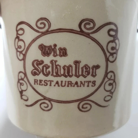 Vintage Win  Shuler Restaurant Wire Bale Stoneware Crock . - Picture 4 of 6